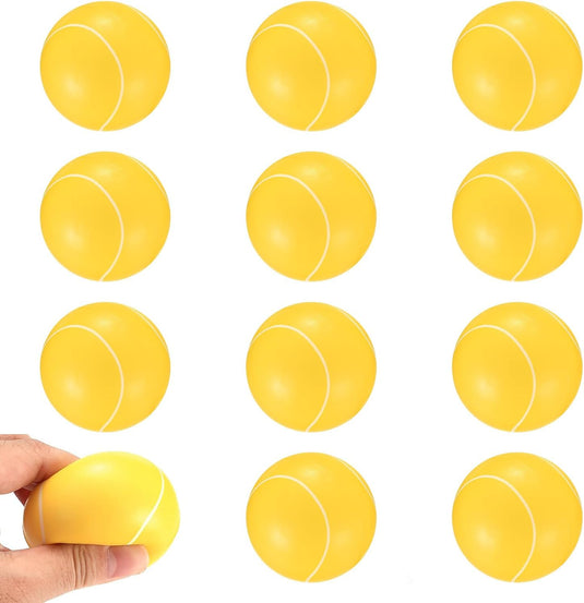Zachte schuimballen 12 stuks 6 cm in tennisbaldesign – foam ballen – speelballen