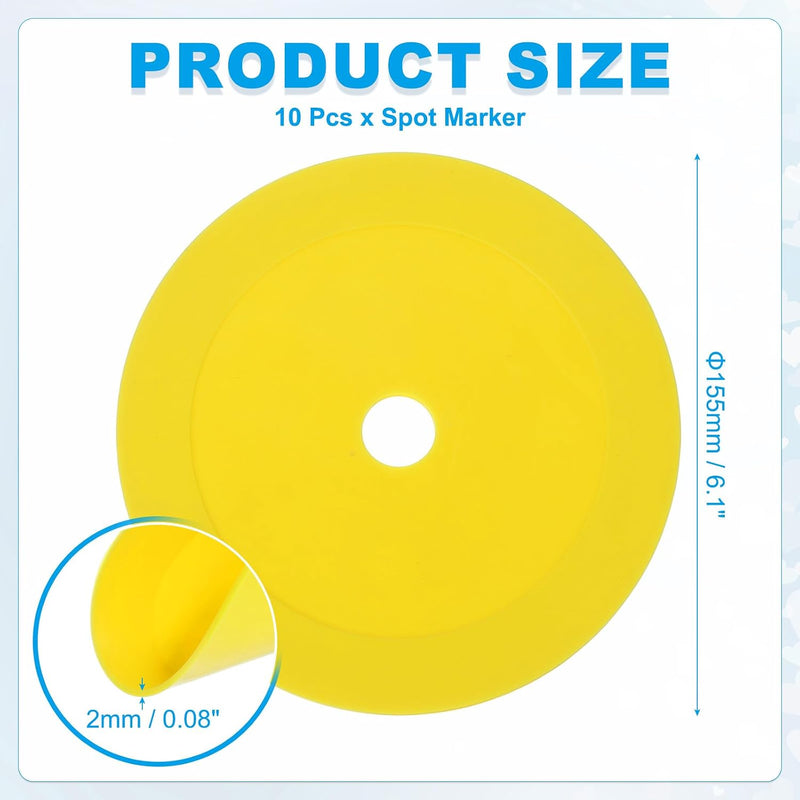 Laad afbeelding in Galerijviewer, Vloermarkers 10 stuks 15,5 cm antislip wit – platte trainingskegels – voetbal basketbal accessoires

