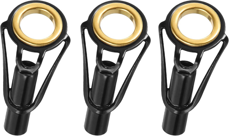 Laad afbeelding in Galerijviewer, Hengel topogen 3 stuks 1 mm van roestvrij staal zwart-goud – hengeltop reparatieset – visaccessoires
