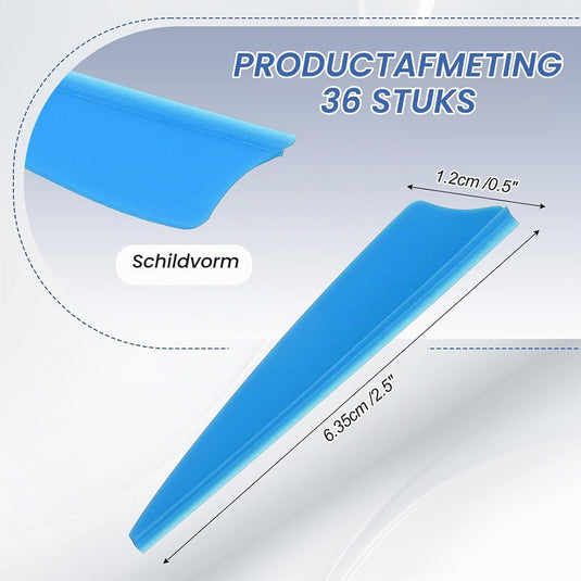 Pijlveren 36 stuks 2,5 inch van kunststof – arrow vanes – boogschieten accessoires