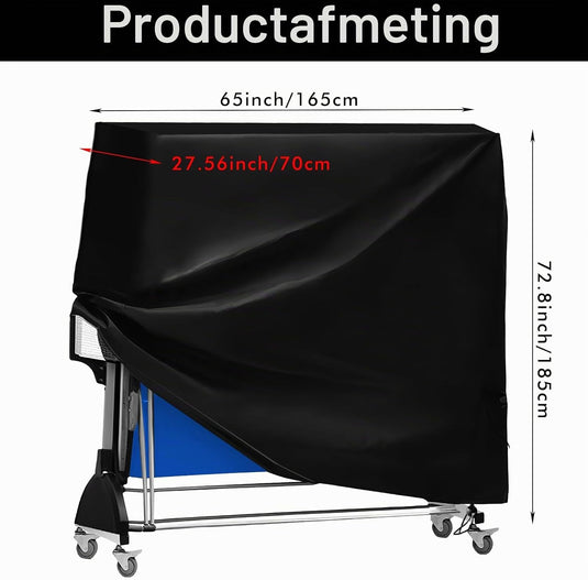 Wodoodporny pokrowiec na stół do ping-ponga 185 x 70 x 165 cm z tkaniny Oxford 210D z ochroną UV – ochrona stołu do ping-ponga – pokrowiec na stół do ping-ponga