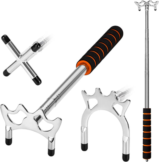 Biljartkeu Uitschuifbare Biljartkeu met 3 stuks Afneembare Messing Brug Hoofd Brug Houder Biljart Accessoires voor Biljarttafel, Snooker, Spel, Wedstrijd (Zilver)