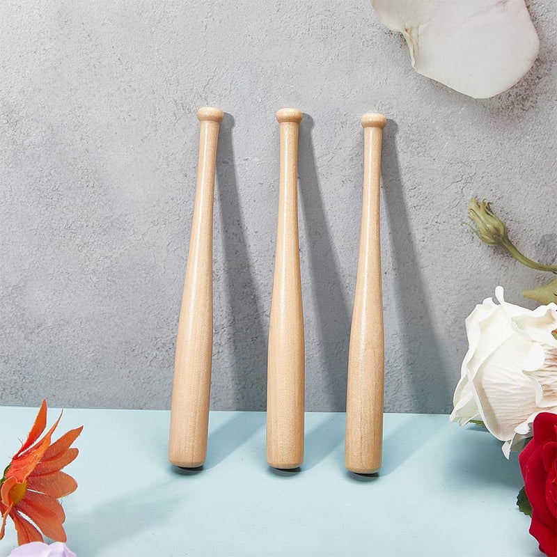 Laad afbeelding in Galerijviewer, Mini houten honkbalknuppels - 3 stuks - onbewerkt hout - 15 cm

