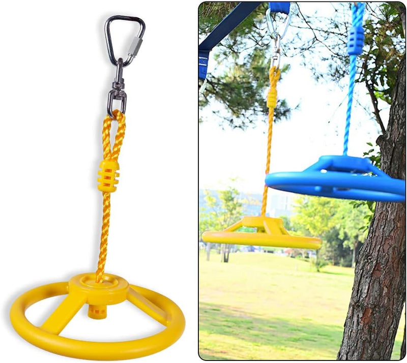 Załaduj obraz w przeglądarce galerii, Koło ninja do wspinaczki o średnicy 26 cm z metalowym karabińczykiem do slackline'u i toru przeszkód – koło do zawieszania – tor wspinaczkowy
