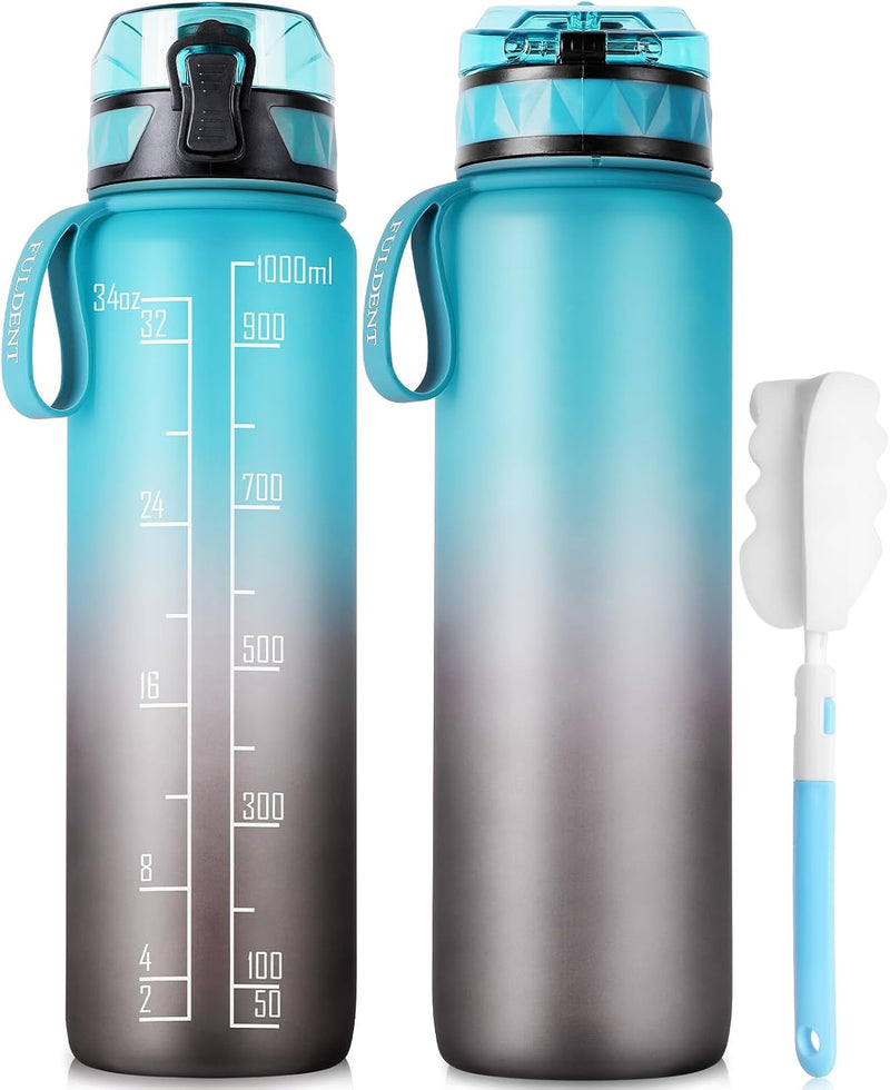 Chargez l'image dans la visionneuse de la galerie, Drinkfles 1 liter BPA-vrij met antislip grip en lekvrije sluiting – waterfles – sportfles
