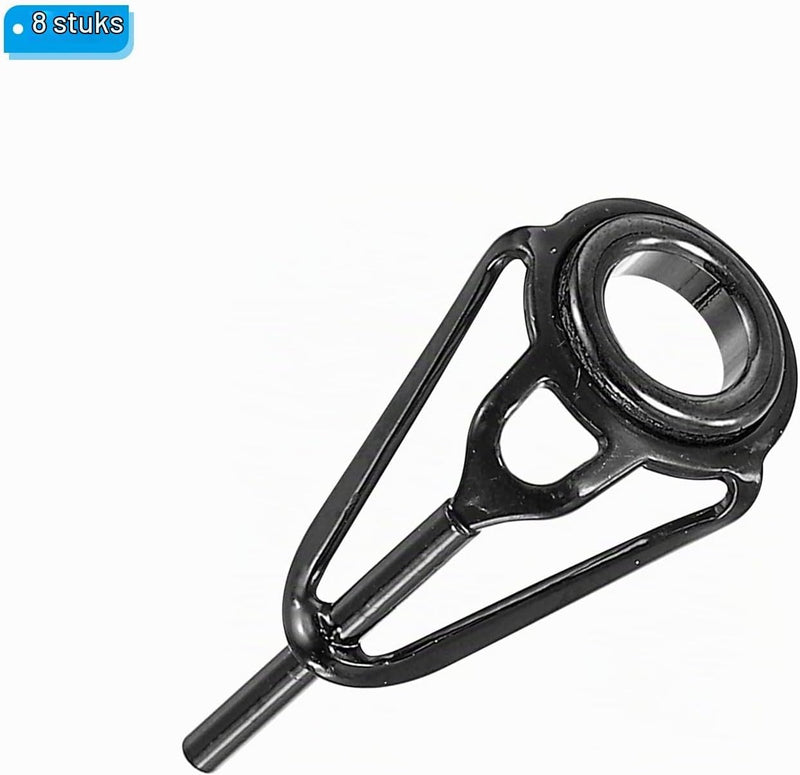 Laad afbeelding in Galerijviewer, Hengeltop geleideogen 1,2 mm 8 stuks zwart – hengel tip reparatieset – visaccessoires
