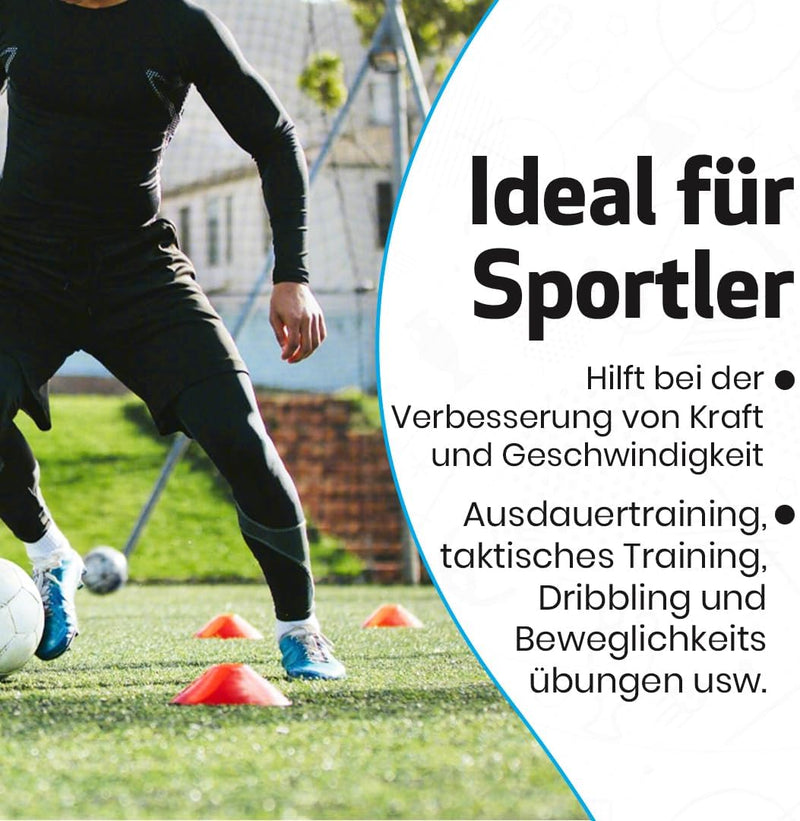 Laad afbeelding in Galerijviewer, Markeringsschijven 50 stuks in 5 kleuren met houder – trainingshoedjes – voetbal pionnen
