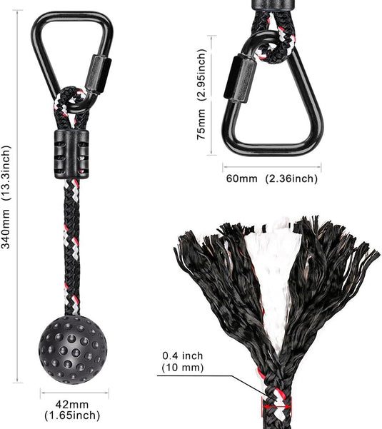 Drewniane drążki do zwisania, 2 sztuki, 35 cm, z linami do zawieszania i karabińczykami – tor ninja – akcesoria do wspinaczki