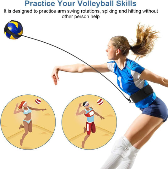 Volleybal Trainingsapparatuur, Volleybal Serve-kit Volleybaltrainingshulp met Taille Riem voor Solo Oefeningen van Arm-rotaties, Serveren, Smashen en Slaan