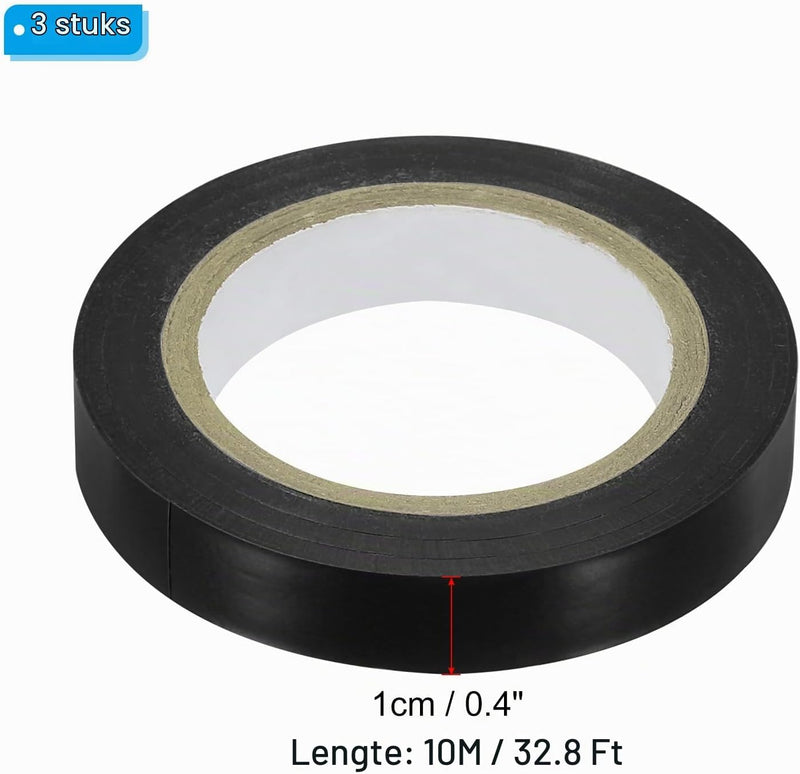 Load image into Gallery viewer, Racket afwerktape 10 meter 3 rollen zwart – PVC grip tape – tennis badminton accessoires
