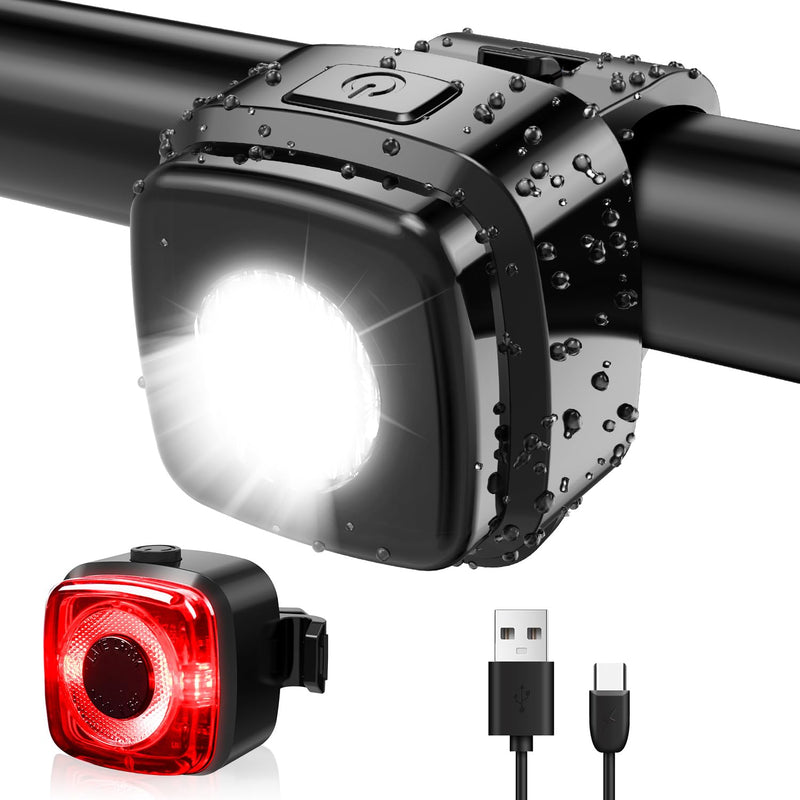 Load image into Gallery viewer, Antimi Fahrradleuchten-Set, StVZO-zugelassen Beleuchtungsset Led IPX5 Frontlicht + Rücklicht Fahrradlicht Set USB Typ C
