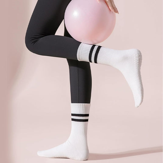 Antislip sokken dames 4 paar maat 35-40 met siliconen grip – yoga pilates trampoline sokken