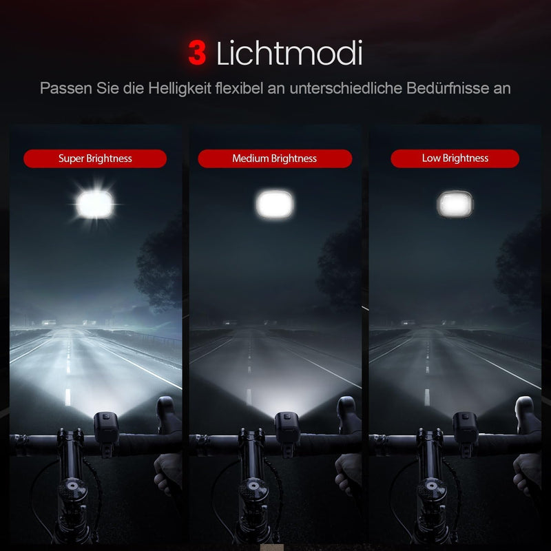 Load image into Gallery viewer, Oplaadbare fietsverlichting set met voorlicht en achterlicht met remsensor – fietslamp – LED fietslicht
