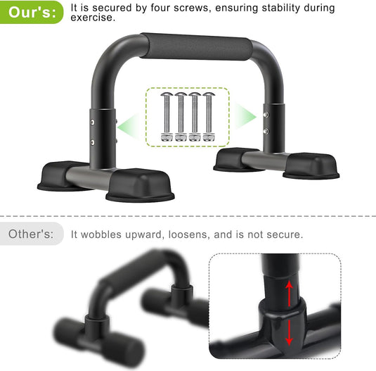 Hoge parallettes 24 cm met antislip en gevoerde handgrepen tot 300 kg – push-up bars – calisthenics