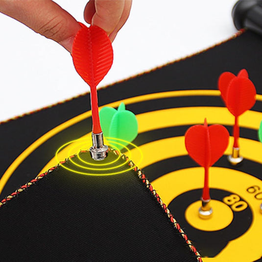 Dwustronna magnetyczna tarcza do darta z 6 bezpiecznymi rzutkami i 2 haczykami do zawieszenia – magnetyczny dart – gra zręcznościowa