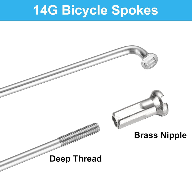 Laad afbeelding in Galerijviewer, Fietsspaken 36 stuks 14G 170 x 2 mm van roestvrij staal met messing nippels – J-bend spaken – fietsonderdelen
