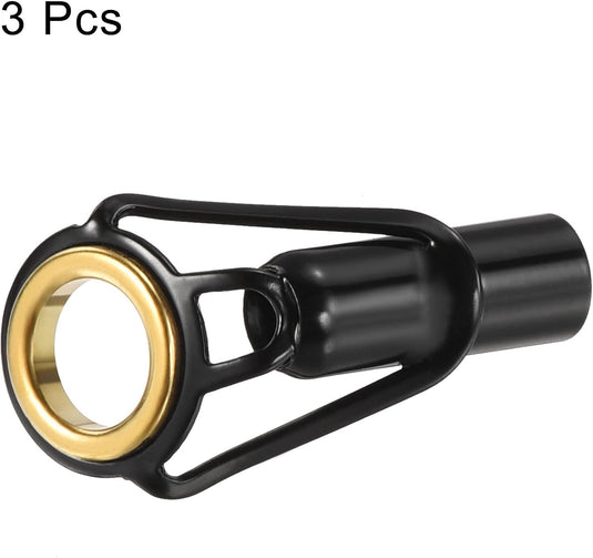 Hengel topogen 3 stuks 1 mm van roestvrij staal zwart-goud – hengeltop reparatieset – visaccessoires