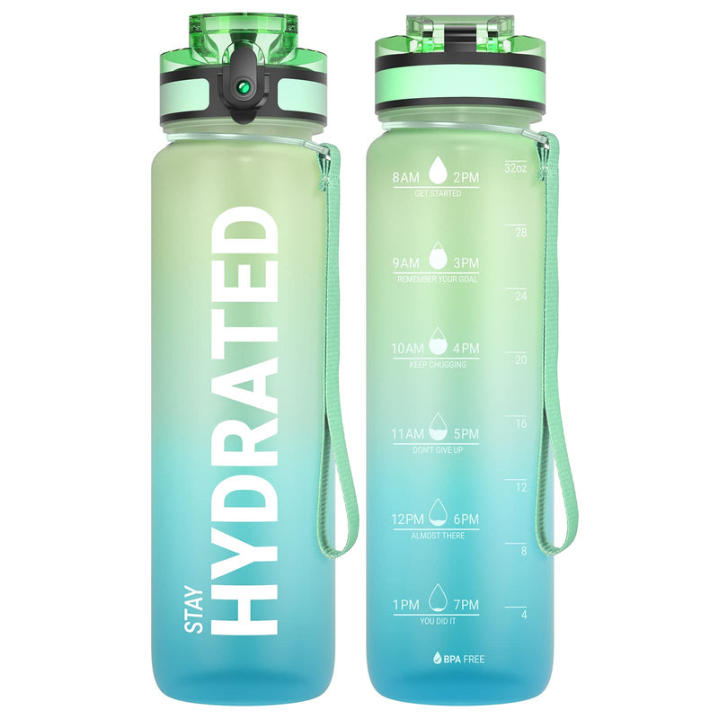 Load image into Gallery viewer, Drinkfles 750 ml BPA-vrij met tijdmarkeringen en lekvrije dop – waterfles – sportfles
