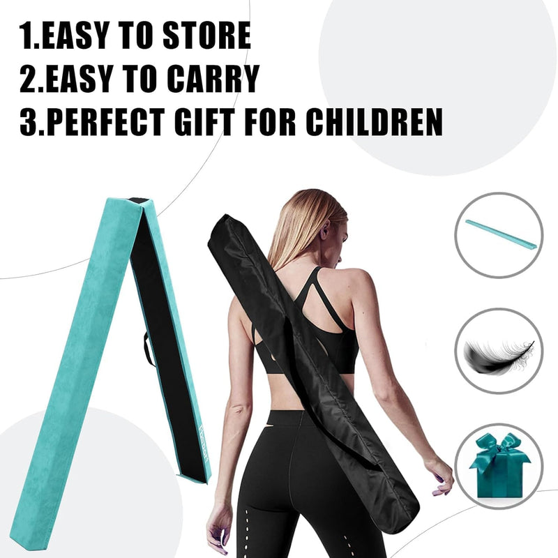 Laad afbeelding in Galerijviewer, Gymnastiekbalk 210-300 cm – opvouwbare balansbalk met antislip onderzijde en draaggreep – voor kinderen en training thuis
