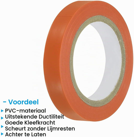 Racket afwerktape 2 rollen 10 meter van PVC oranje – grip afwerkingstape – tennis badminton accessoires