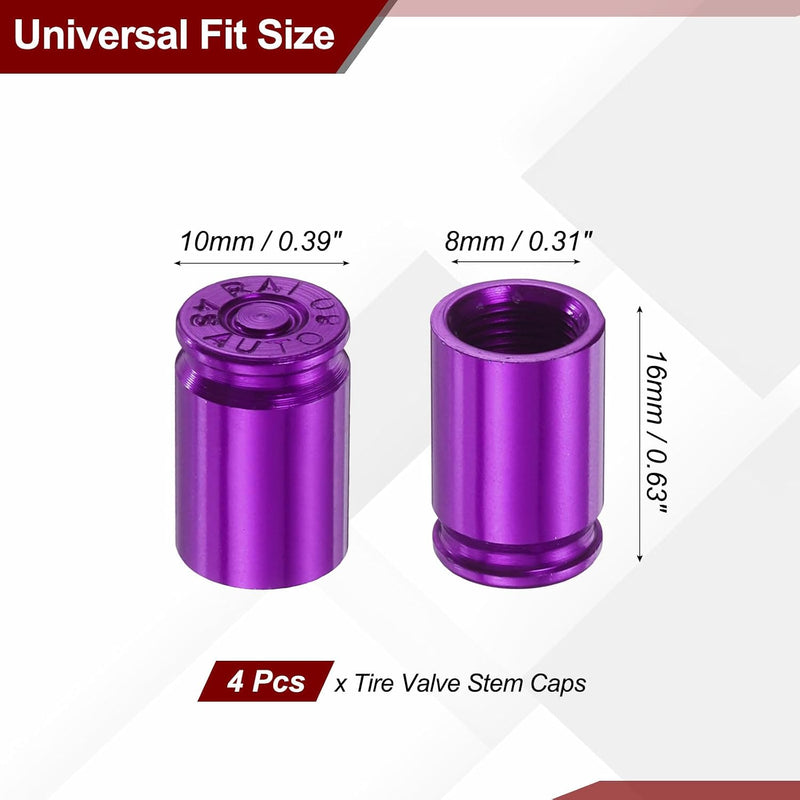 Load image into Gallery viewer, Ventieldoppen 4 stuks 16 x 10 mm van aluminium paars – bandendoppen – fiets auto accessoires
