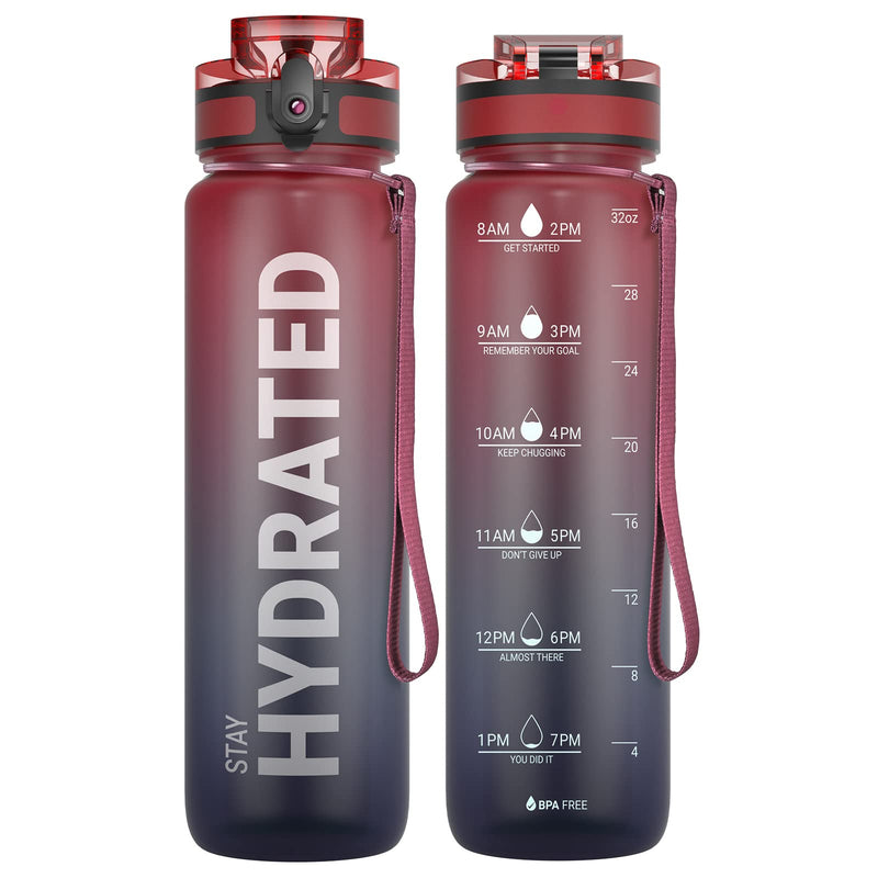 Load image into Gallery viewer, Drinkfles 750 ml BPA-vrij met tijdmarkeringen en lekvrije dop – waterfles – sportfles
