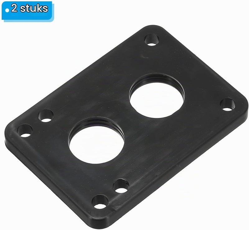Laad afbeelding in Galerijviewer, Skateboard riser pads 2 stuks 6 mm van PU zwart – schokdempers – skateboard accessoires
