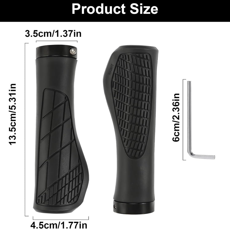 Laden Sie das Bild in Galerie -Viewer, Ergonomische fietshandvatten 22 mm zwart met inbussleutel
