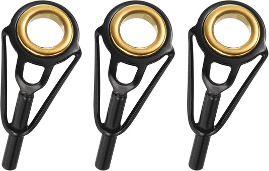 Hengel topogen 3 stuks 1 mm van roestvrij staal zwart-goud – hengeltop reparatieset – visaccessoires