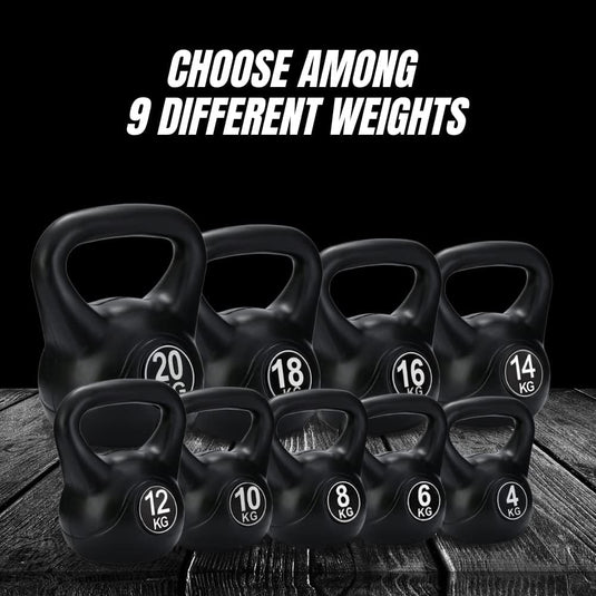 Kettlebell with neoprene coating and ergonomic handle