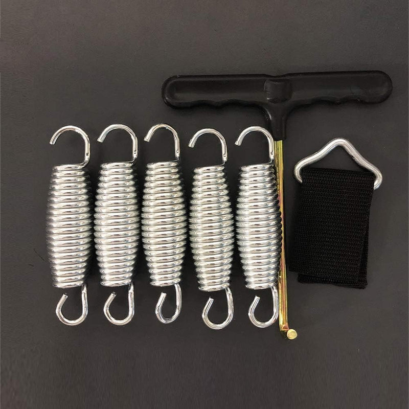 Chargez l'image dans la visionneuse de la galerie, Trampolineveren 5 stuks 100 mm met veertrekker en driehoeksgesp – vervangingsveren – trampoline accessoires
