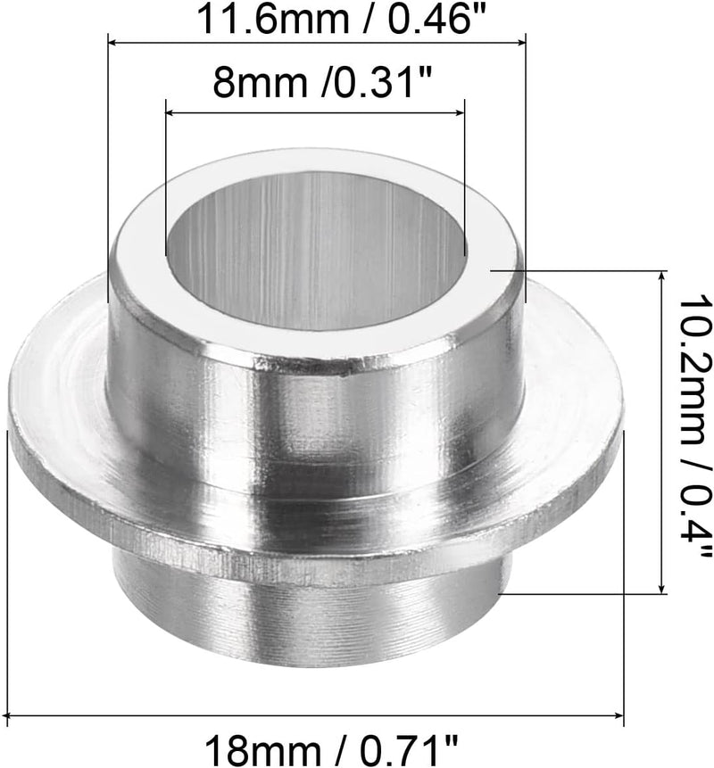 Laad afbeelding in Galerijviewer, Inline skate asbussen aluminium (8 stuks) - Lager spacers wiel center - Rolskate lager afstandshouders
