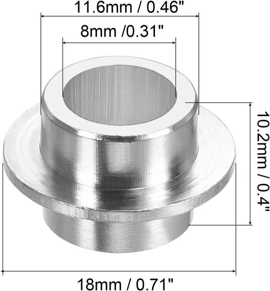 Inline skate asbussen aluminium (8 stuks) - Lager spacers wiel center - Rolskate lager afstandshouders