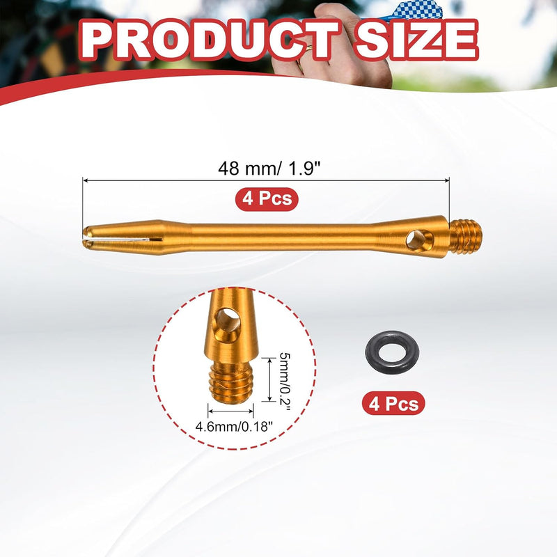 Laad afbeelding in Galerijviewer, Dartschachten 4 stuks 45 mm van aluminium geel met 2BA schroefdraad – dart shafts – dart accessoires
