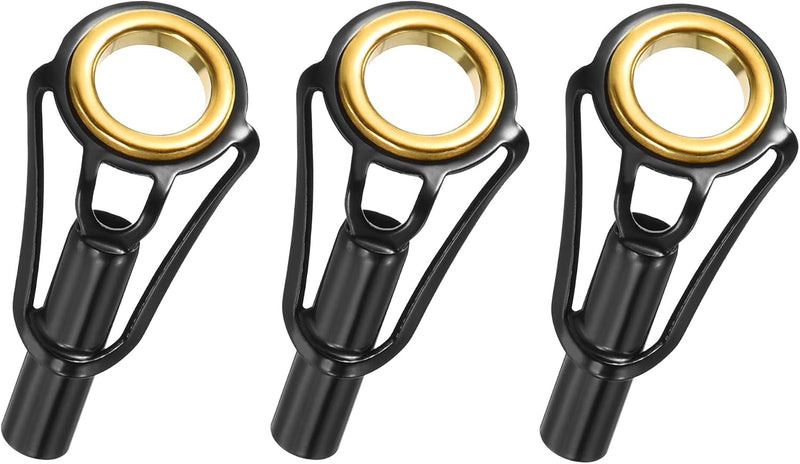 Laad afbeelding in Galerijviewer, Hengel topogen 3 stuks 1 mm van roestvrij staal zwart-goud – hengeltop reparatieset – visaccessoires
