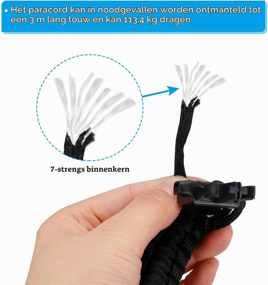 Bracelet de survie en paracorde, 25 cm, tressé, avec boucle – bracelet outdoor – accessoires de camping