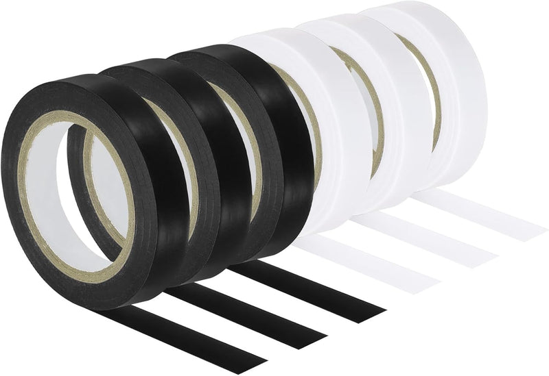 Chargez l'image dans la visionneuse de la galerie, Racket afwerktape 6 stuks 10 meter van PVC zwart-wit – grip tape – tennis badminton accessoires
