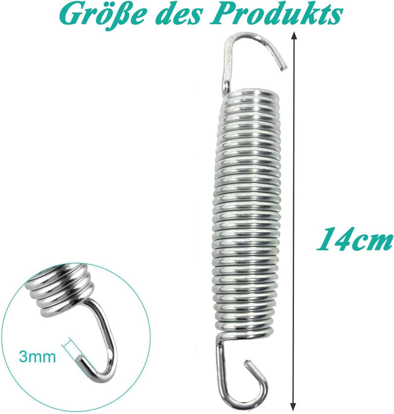 Carica immagine in Galleria Viewer, Trampolineveren 15 stuks 140 mm met dubbele haken – vervangingsveren – trampoline accessoires

