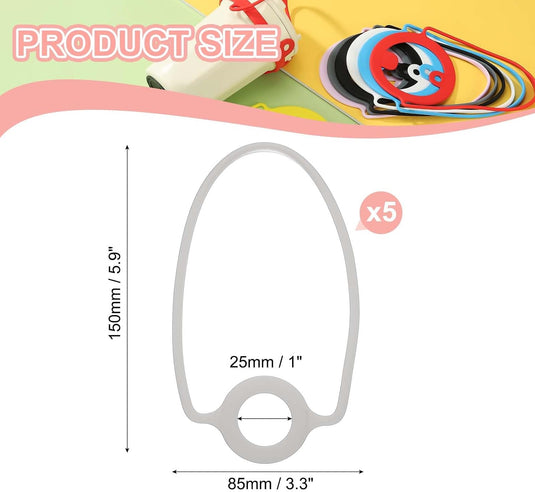 Silikon-Flaschenhalter, 5 Stück, mit Trageschlaufe – Wasserflaschengriffe – Trageriemen für Trinkflaschen beim Wandern und Sport