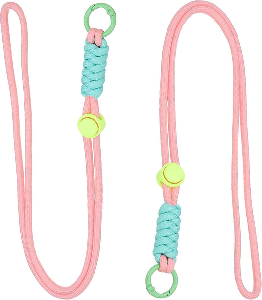 Paracord lanyards 2 stuks met sleutelring en clip – gevlochten sleutelkoord – outdoor accessoires