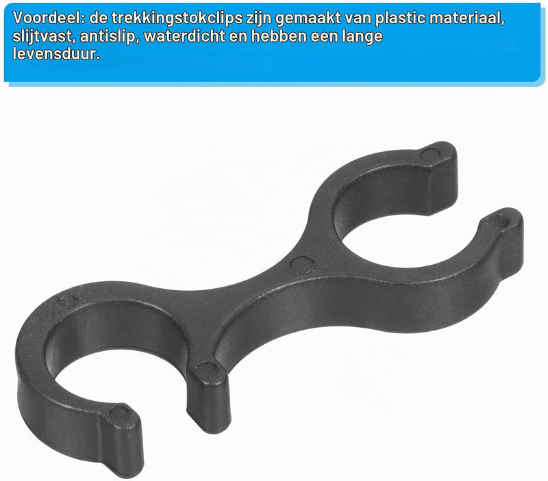 Carica immagine in Galleria Viewer, Wandelstok clips 8 stuks voor 16-16,5 mm stokken zwart – trekkingstok houders – wandel accessoires

