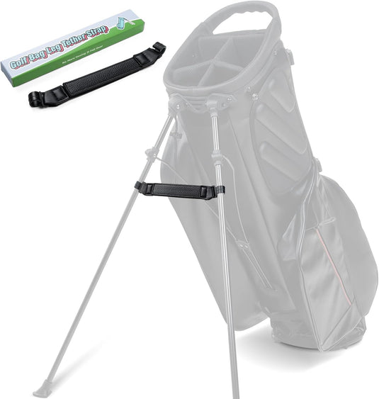 Golftas stabilisatieband van leer met verstelbaar klittenband voor standaardpoten – golftas bevestiging – standbag accessoires