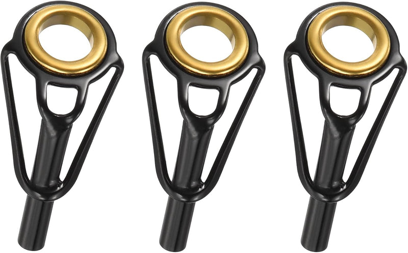 Laad afbeelding in Galerijviewer, Hengel topogen 3 stuks 1 mm van roestvrij staal zwart-goud – hengeltop reparatieset – visaccessoires
