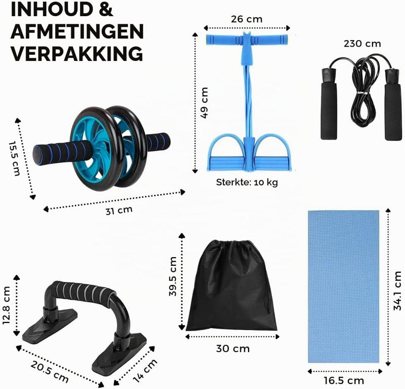 Load image into Gallery viewer, Ab roller met automatische rebound elleboogsteun en telefoonhouder – buikspiertrainer – ab wheel
