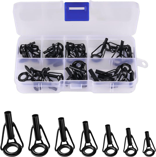 Hengeltop geleideogen reparatieset 35 stuks zwart