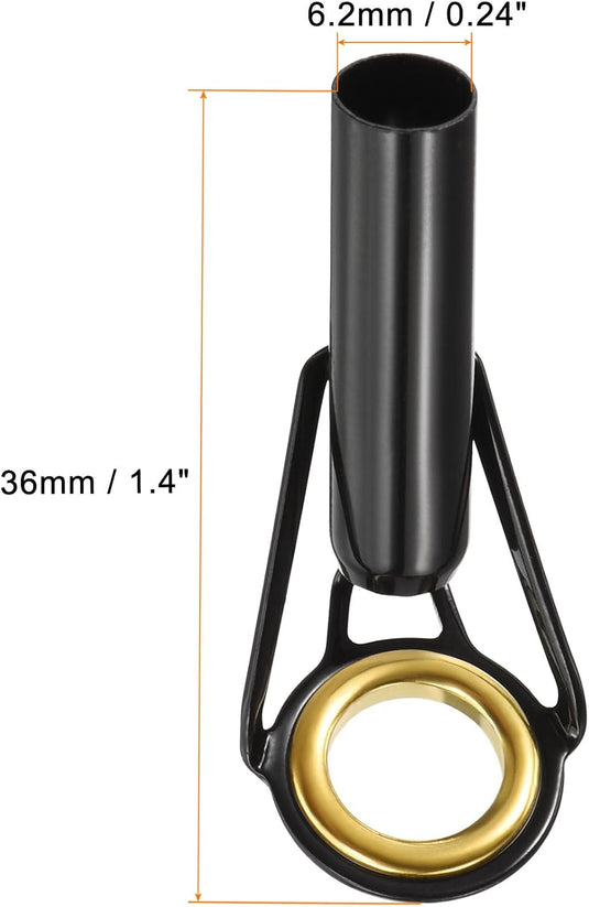 Hengel topogen 3 stuks 1 mm van roestvrij staal zwart-goud – hengeltop reparatieset – visaccessoires
