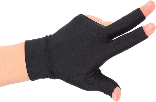 Tbest 3 Vingers Snooker Pool Handschoen - Linkerhand Keu Handschoenen Spandex Linkerhand Biljart Accessoires