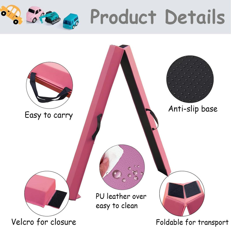 Laad afbeelding in Galerijviewer, Gymnastiekbalk 210-300 cm – opvouwbare balansbalk met antislip onderzijde en draaggreep – voor kinderen en training thuis
