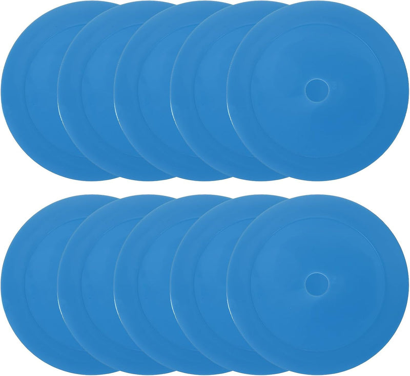Laad afbeelding in Galerijviewer, Vloermarkers 10 stuks 15,5 cm antislip wit – platte trainingskegels – voetbal basketbal accessoires
