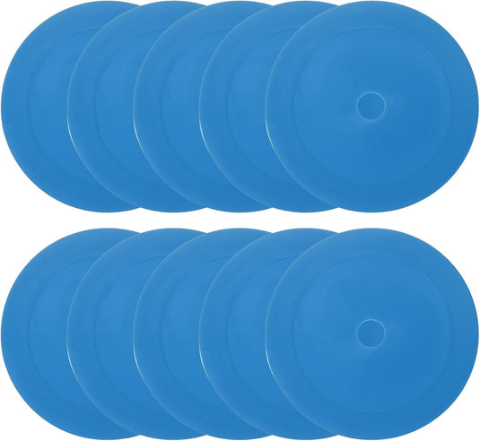 Vloermarkers 10 stuks 15,5 cm antislip wit – platte trainingskegels – voetbal basketbal accessoires